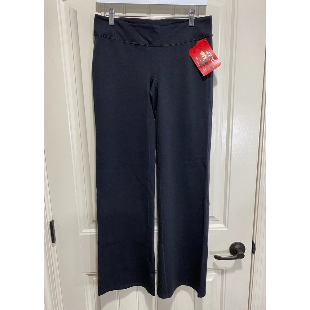 NWT Spanx Power Pant Women XL Black Mid Rise Flare Stretch Pull-On Discontinued